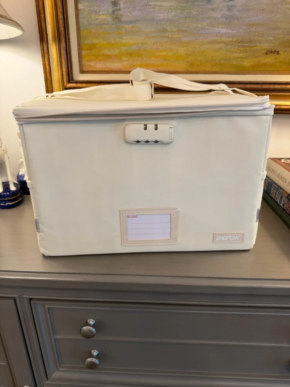 File Box Locking Fireproof Document Box Water Resistant Collapsible Portable